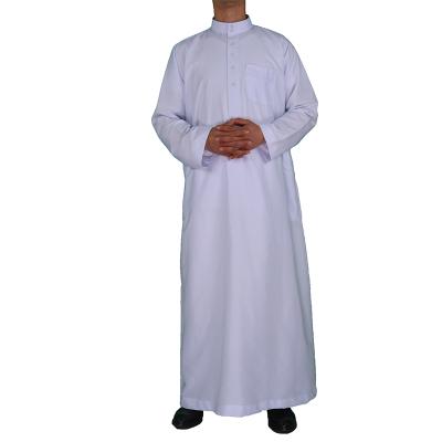 China Fashion Collared Daffah Thobe Islamic Men Clothing Robe Qatar Style Thawb Jubbah Muslims Robe Qamis 56-62 for sale