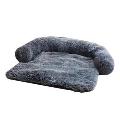 China Ultra Soft Washable Cushion Sustainable Cat Bed Fluffy Pet Beds , Faux Fur Washable Plush Sofa Luxury Dog Bed for sale