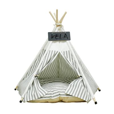 China Wholesale Luxury Fashion Dog Kennel Tent Pet Furniture Cooling Soft Teepee Windproof Large With Pine for sale