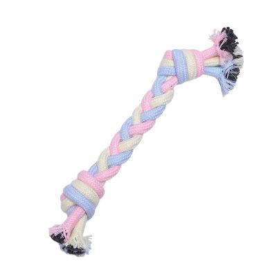 China Quality Assurance Macaron Series Sustainable Cotton Rope Toys Anti-bite Molar Cotton Rope Ball Cat and Dog Interactive Toy for sale