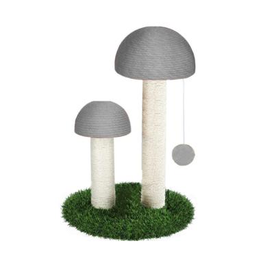 China Sustainable Hot Selling Amazon Cat Furniture Cat Tree With Ball Mushroom Shape Cat Climbing Frame for sale