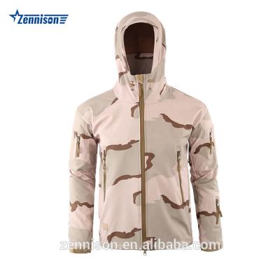 China Waterproof Men's Army Fans Jacket Camouflage Combat Hoody Coat Winter Military Tactical Fleece Waterproof Softshell Jacket for sale