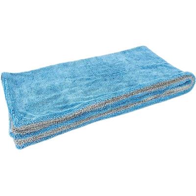 China Sustainable Microfiber Car Drying Towel Edgeless Microfiber Twisted Towel For Car Detailing for sale