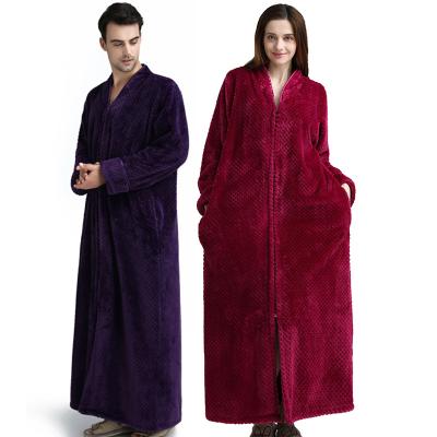 China Soft And Skin Friendly Unisex Warm Microfiber Flannel Hotel Soft Bathrobe QUICK DRY Bathrobes for sale