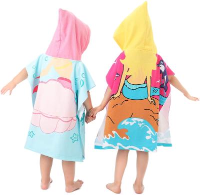 China Sustainable Microfiber Beach Towel For Kids, Hooded Bath Towel Wrap, Toddler Pool Towel With Hood for sale