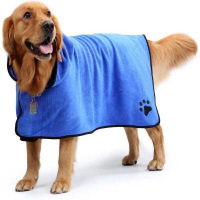 China Wholesale Microfiber Dog Towel Absorbent Microfiber Comfortable Soft Comfortable Dog Bathrobe Wholesale Pet Custom For Pets for sale