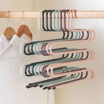 China Multi-functional non-slip iron s-type hanger daily life household pants rack wardrobe storage rack for sale