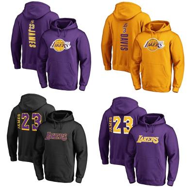 China Custom basketball hoodie James Anthony davis Laker tank top basketball hoodies mens antibacterial wear basketball hoodie for sale