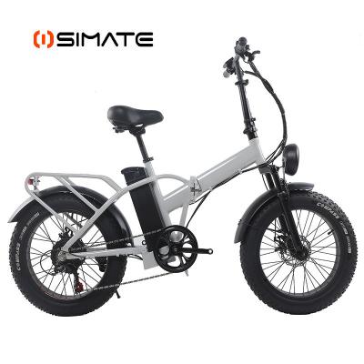 China SIMATE EB08 500w aluminum alloy fat tire electric folding bike 20 inch foldable electric bicycle for sale