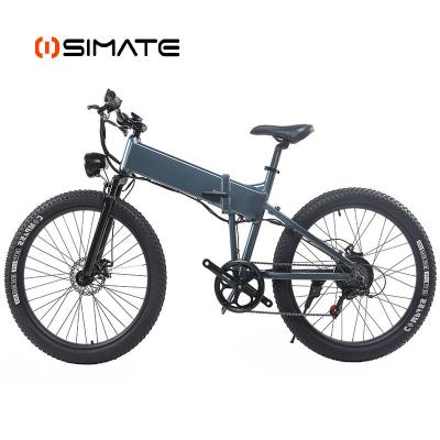 China Simate Eb09 Price Lithium Battery Cheap Electric Bicycle Aluminum Mountain 26 Inch E-Bike Folding Bicycle 36v 350w Aluminum Alloy for sale