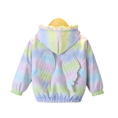 China Bear Leader Jackets for Girls Spring and Autumn New Children's Casual Wear Gradient Hooded Jacket with Wings Girls Cute Coats for sale