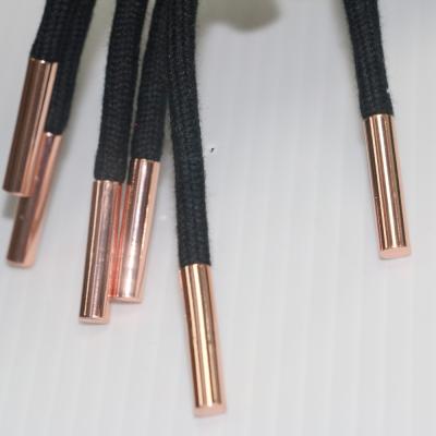 China Round Customize Fashion Yeezy Rope Laces Rose Gold Metal Tip Lace for sale