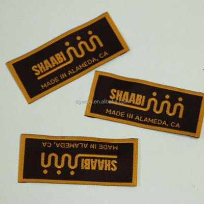 China Garment Labels And Sustainable Labels , 100% Polyester Fabric Woven Brand Labels For Clothing for sale