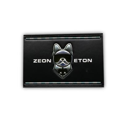 China Custom 3D PU Leather Patch With High Frequency Pressing Logo Embossed Leather Patches for sale