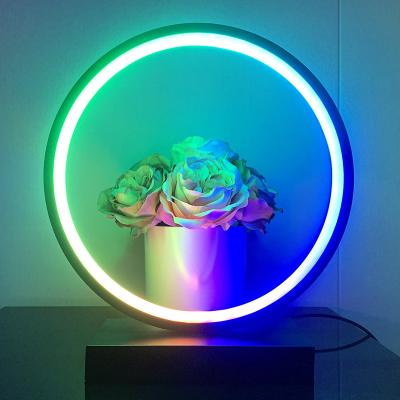 China Modern Led Modern RGB For Living Room Hotel Bedroom Black Table Lamp for sale