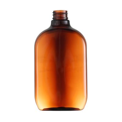 China 400ML Amber Affordable Flat Bottle For Non-Refillable Medical Use for sale