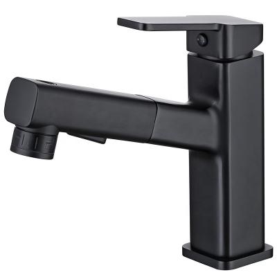 China Single Hole Modern Basin Faucet Single Hole Bathroom Faucet With Pull Out Sprayer Black Faucet For Bathroom Sink Toilet Pull Down Vanity Sink Faucet for sale