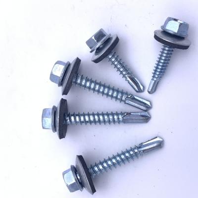 China Heavy Industry China C1022A Carbon Steel Self Drilling Screws Hex Seal Head With EPDM Gasket for sale