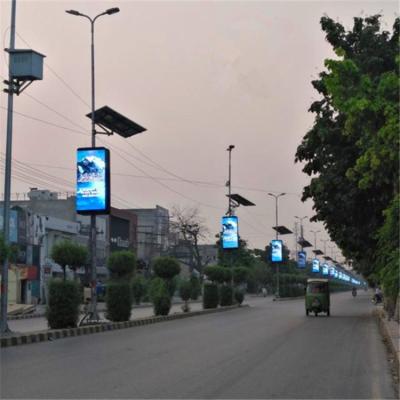 China Street Light Pole P5 Outdoor Road Street WIFI 3G 4G Advertising Pole Lamp Post LED Wireless Screen for sale