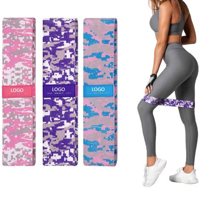 China Polyester + Latex 3 Levels Slip Resistance Bands Fabric Exercise Loop Workout Bands For Legs And Butt for sale