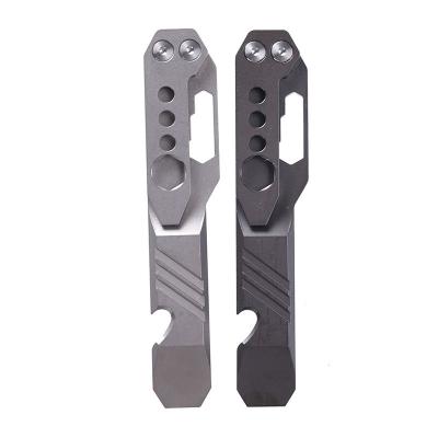 China Outdoor Camping Hiking Multifunctional Titanium Alloy TC4 EDC Tool Crowbar Bottle Opener Titanium Pry Bar Moving Multi Tools for sale