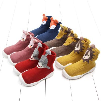 China 2020 new children's socks QUICK DRY QUICK DRY knitted unique soft rubber baby shoes and socks toddler cartoon toddler shoes and socks for sale