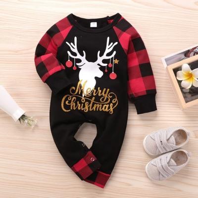 China Longsleeve Longsleeve Baby Romper Christmas Deer Cotton Long Sleeve Baby Clothing Boy and Girl for sale