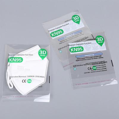 China Hot Sale Disposable Disposable Plastic Opp Bag Medical CE Mask Packing Face Mask Bags for sale