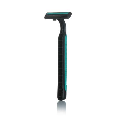 China Twin Blade 2 Blades Shaving Razor Manual Razor With Ruber Handle for sale