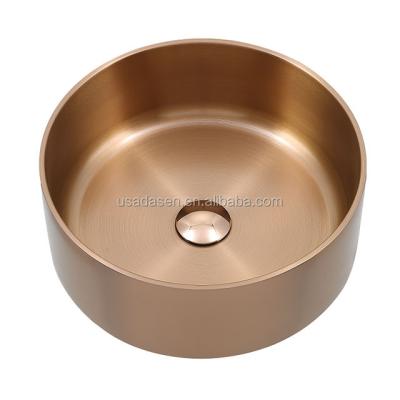 China Without Faucet Rose Gold Stainless Steel Kitchen Sink Hair Shampoo Sink for sale