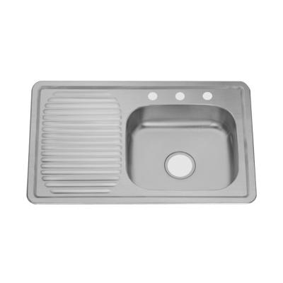 China With Single Tap Sink 201 Drainer Wash Stainless Single Sink for sale