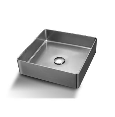 China Modern Bathroom Sink SS 304 PVD Coated Nano Square Wash Sink Stainless Steel With Painted Color for sale