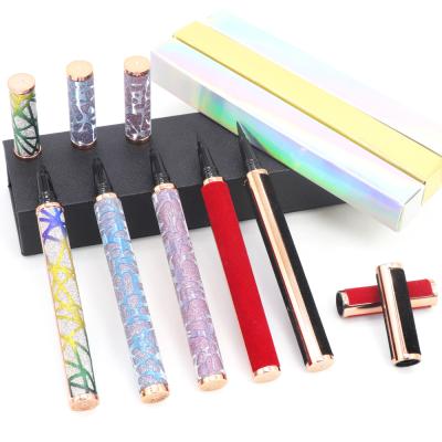 China Waterproof Latex Free Quick Drying Wicks Glue Pen Eyeliner Bling Adhesive OEM Colored Eye Liner for sale