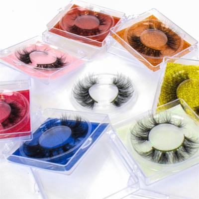 China Cruelty Free Faux Mink Eyelashes 25mm Thick Strip Cruelty Silk Highlights 3D Mink Eyelash Vendor Customized Full Boxes for sale