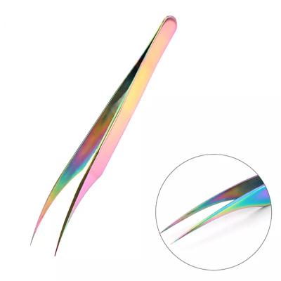 China Wholesale Stainless Steel Eyelash Tweezers Eyelash Extension Tweezers For Mink Lashes for sale