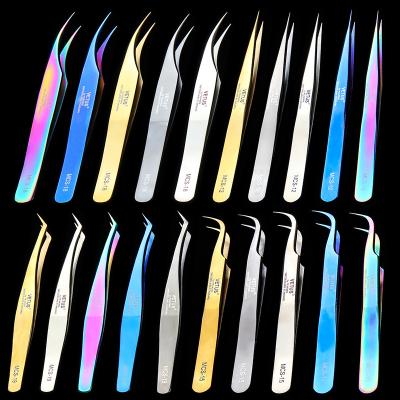 China Apply High Quality Eyelash Tweezers Eyelash Extension Tools Lash Tweezers Private Label Stainless for sale