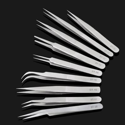 China Professional Eyelash Tool Kit St Non Magnetic Tweezers Professional Eyelash Eyebrow Tool Suit Mark Stainless Steel Lash Tweezers for sale