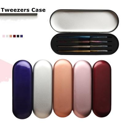 China Multi Color Lash Tweezers Box Eyelash Extension Tools Stainless Steel Eyelash Tweezers Case Eyelash Extension Accessories for sale