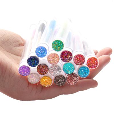 China Beauty Care Makeup Tools New Style Beauty Eyelash Brush Glitter Diamond Brush Tube Eyebrow Mascara Brush Individual Packing for sale