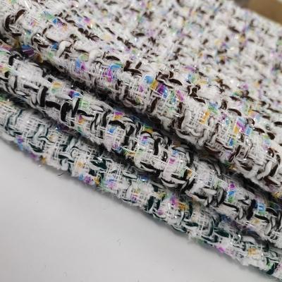 China Hot Selling Heavy Wrinkle Resistant 100% Polyester Tweed Woven Fabric With Metallic For Female Overcoat for sale