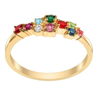 China Environmental Friendly Trendy 18K Gold Plated Ring Colorful Zircon Ring For Girls Custom Women's Jewelry Ring for sale