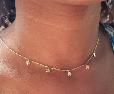 China Fashionable minimalist gold plated star choker necklace custom environmental friendly women choker necklace for sale