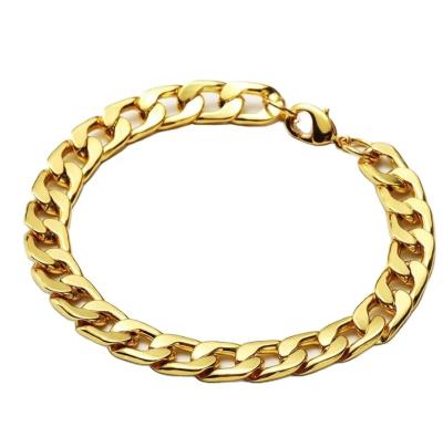 China Golden Environmental Friendly Fashionable Minimalist Unisex Color Bracelet Cuban Chain Bracelet Custom for sale