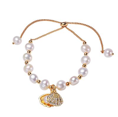 China New Hot Selling FASHIONABLE Wholesale Baroque Pearl Jewelry Chain Bracelet for sale