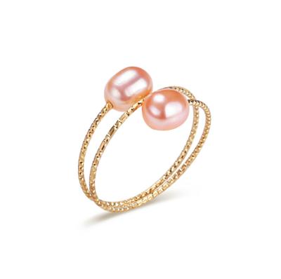 China 2021 romantic popular simple female ring of natural pearl for sale