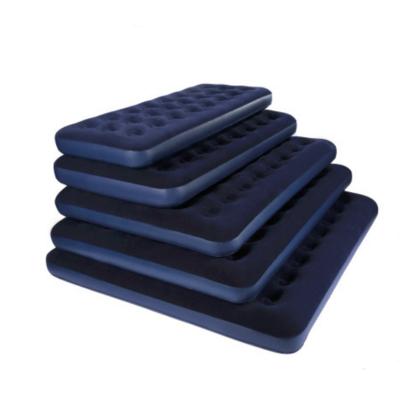 China Foldable Durable Waterproof PVC Assembled Travel Air Bed Inflatable Mattress Folding Sleep Bed With Built In Spare Pump for sale