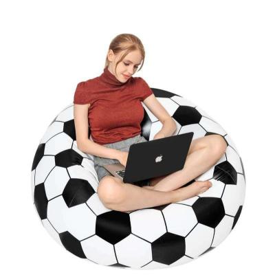 China Foldable Inflatable Living Room Furniture PVC Shape Soccer Foldable Sofa Without Legs Big Lazy Outdoor Sleeping Chair for sale