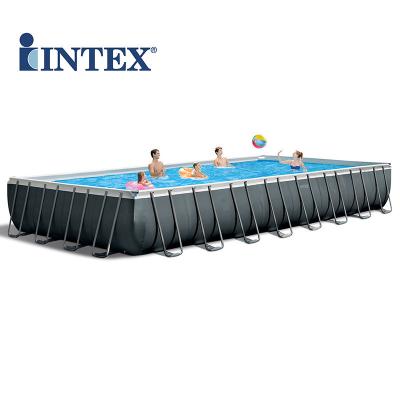 China PVC Intex 26368 large inflatable swimming pool 26374 732cmX366cmX132cm outdoor swimming PVC for sale