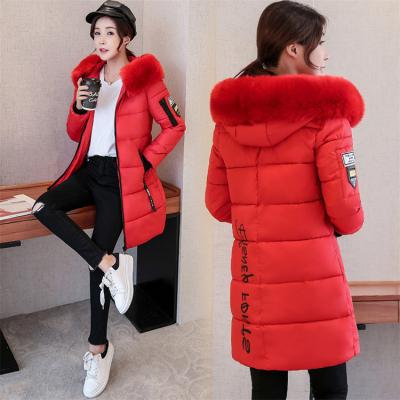 China Drop Shipping Women's Warm Hooded Cotton-padded Slim Down Jacket Women's Slim Down Long Down Coat Women's Winter Jacket for sale