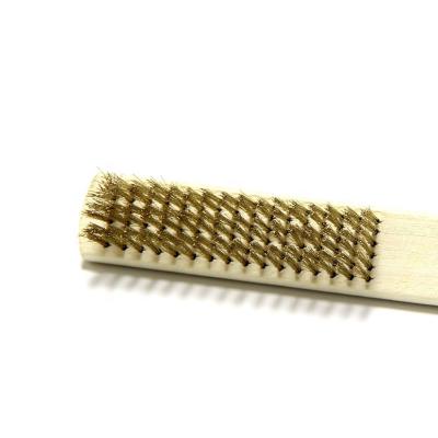 China PPF/Wrapping Vinyl Test 20CM Wood Handle Copper Brass Wire Brush For PPF Test for sale